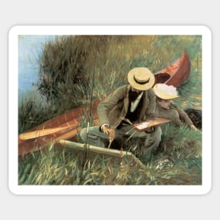 Paul Helleu Sketching with His Wife by John Singer Sargent Sticker